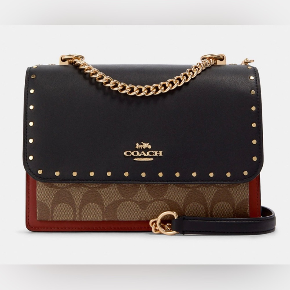 COACH Klare Crossbody In Signature Canvas With Rivets BNWOT